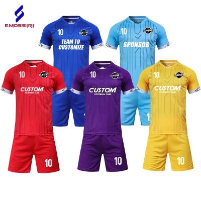 China Wholesale Custom Printing Mens Sets Breathable Mesh Fabric Soccer Jersey Shirt 100% Polyester Short Sleeve Football T-Shirt For Men for sale