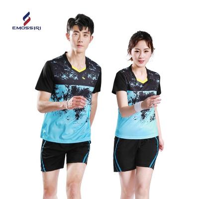 China Polyester new badminton wear shirts mens womens sportswear tennis shirts ping pong game shirts clothes unisex for sale