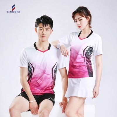 China Polyester women men tennis shirt girls badminton t-shirt female ping pong tank tops gym clothes unisex polyester badminton clothing for sale