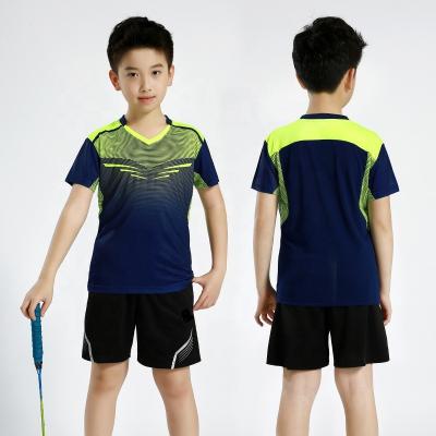 China Cheap Polyester Kids Badminton Shirt Shorts Sets Tennis Tank Tops Men Table Tennis Sets Women Badminton Sports Jogging Suits for sale