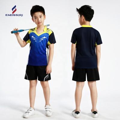 China Polyester Kids Tennis Shirt Shorts Sets Youth Badminton Tank Top Shorts Fits Girl Ping Pong T-shirt Clothes Outdoor Sport Kit for sale