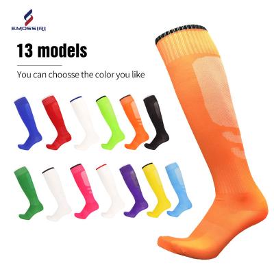 China Breathable Kids Football Boots Non-slip Long Tube Over The Knee Socks Outdoor Sports Gym Striped Football Socks for sale