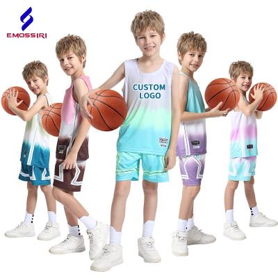 China Wholesale Youth Boys Sportswear Children's Basketball Suit Breathable Tank Top Year Outdoor Summer Short Children's Basketball Uniform Wholesale for sale