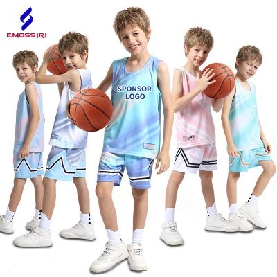 China Custom Breathable Kids Basketball Tank Top Set Kid Boys Girls Basketball Shirt Youth Training Basketball Breathable Quick Dry Uniform for sale