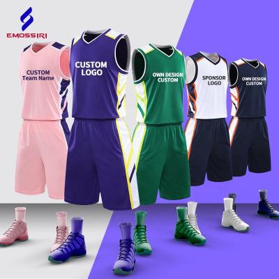 China Custom Made Men's Summer Mesh Mens Basketball Jersey Uniform Shirt Set Youth Sports Breathable Training Breathable Basketball Clothing for sale