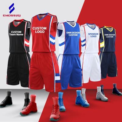 China 100% Breathable Basketball Jersey Men Basketball Shirt Polyester Basketball Uniform Professional Custom Throwback Tank Top Clothes for sale