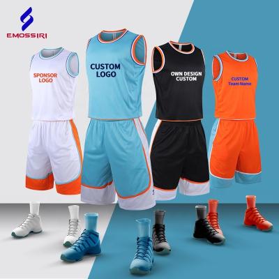 China Custom Made 100% Polyester Mesh Breathable Training Basketball Uniform Youth Basketball Tank Top Set Quick Dry Basketball Shirt For Men for sale