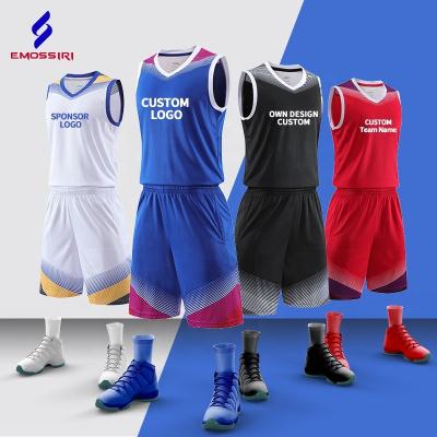 China Custom Breathable Quick Dry Retro Basketball Tank Top Men Basketball Uniform Sets Professional Tank Top Breathable Basketball Shirt For Youth for sale