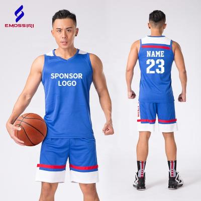 China Cheap Wholesale Custom Made Adults Basketball Uniform Breathable Sets Shirts Mesh Basketball Jersey Set Men's Basketball Quick Dry Breathable for sale