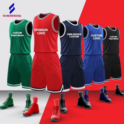 China Wholesale Custom Breathable Mesh Basketball Jersey Set Youth Basketball Uniform Breathable Men's Basketball Shorts Sleeve Shirt for sale