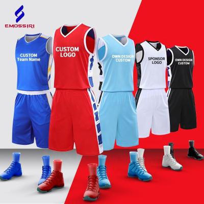 China Wholesales Custom Breathable 100% Polyester Basketball Wear Youth Mesh Basketball Jersey Shirt High School Quick Dry Basketball Uniforms for sale