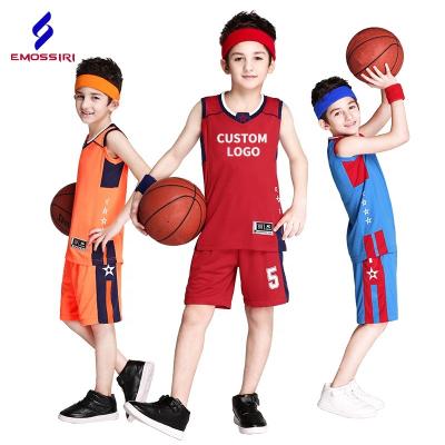 China Wholesale Custom Breathable Boys Basketball Use Cheap Breathable Quick Dry Kids Basketball Uniform Tank Top Basketball Shirts For Kids for sale