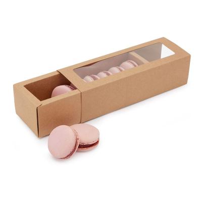 China Wholesale Disposable Sliding Wrapping Paper Box Cake Dessert Cookie Cookie Macaroon Packaging Box for sale