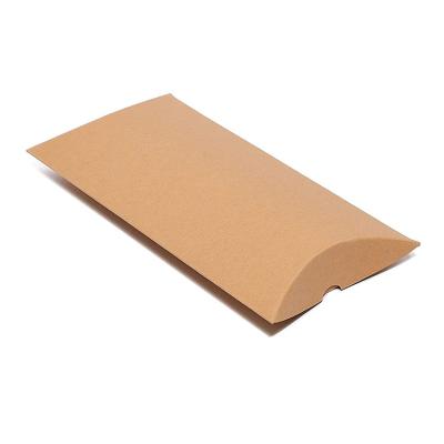 China Custom Logo Eco Friendly Small Brown Candy Gift Paper Box Kraft Paper Pillow Boxes Recyclable for sale