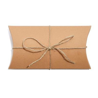 China OEM Logo Manufactory Recyclable Custom Folding Kraft Paper Pillow Boxes for sale