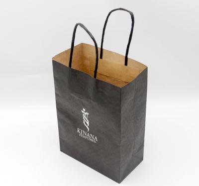 China Recyclable Eco Friendly Custom Print Logo Brown Kraft Paper Bag With Your Own Logo for sale