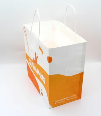 China Eco Recyclable And Disposable Custom Paper Bag Sushi Food Packaging Take Out Bag For Sushi for sale