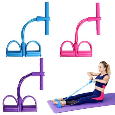 China Can Be Home Used Sit Up Body 4 Tube Natural Rubber Training Expander Elastic Pull Up Tesistance Band With Handle for sale