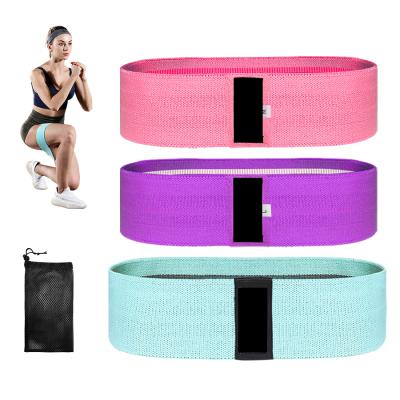 China Non-slip Workout Gym Home Equipment 3 Pack Booty Bands Cloth Resistance Bands With Carry Bag Set for sale