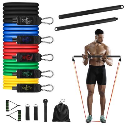 China High Quality Set of Latex Resistance Band Bands Fitness Kits 11Pcs Pilates Gym Exercise Workout Commerical Gym Outdoor Sport Home Club Fitness Set yoga for sale