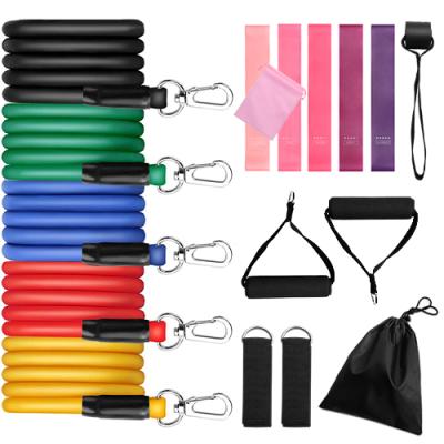 China Commerical Gymnasium Outdoor Sport Game Fitness Yoga Club Pilates Home Fitness Gym Latex Band Set 11Pcs Resistance Tube With Multifunctional Training Band handle bar tube for sale