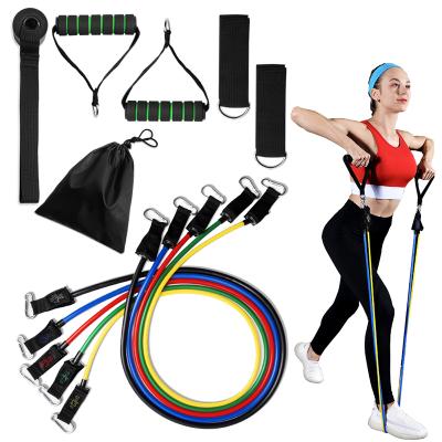 China Outdoor Multifunctional Commerical Sports Game Pilates Latex Gym Stretch Pull Rope Fitness Yoga Exercise Expander Resistance Tube Band Set 11pcs home gym for sale