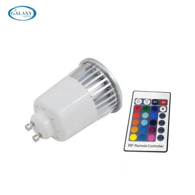 China Industrial Anti-Interference GU10 LED RGB Spot Light Bulb With RF Remote Controller for sale