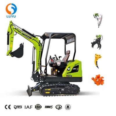 China LUYU-18 Hotels CE EPA Approved 1.8 Ton Mini Excavator Small Excavator For Sale With Free Accessories for sale