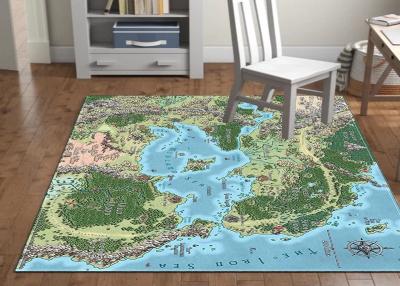 China Unti-Slip Polyester Printed backing pvc dots country map  Area Rugs 50x80cm for sale