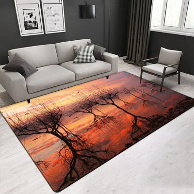 China Factory sale Polyester fibers living room center area rug Landscape pattern for sale