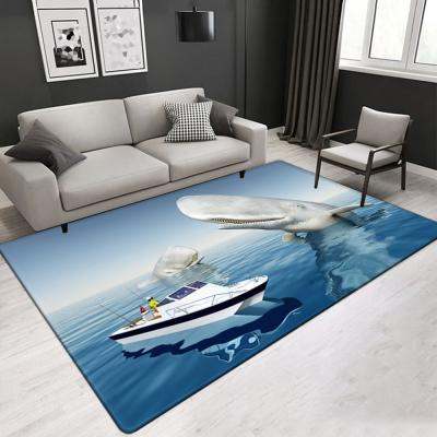 China Nature Landscape 3D Printed Polyester Fiber Living Room Carpet Hotel Area Rugs for sale