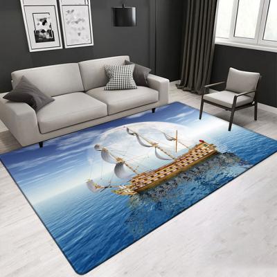 China Landscape 3D Soft Polyester Fiber Living Room Carpet Hotel Center Rugs for sale