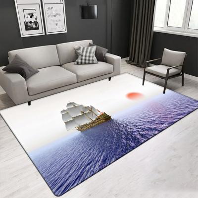 China Landscape 3D Printing Polyester Fiber Living Room Carpet Luxury Hotel Area Rugs Customized Size for sale