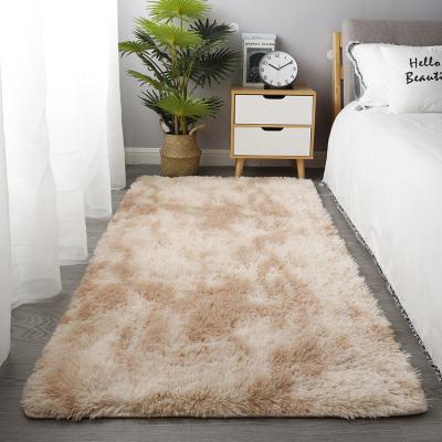 China Customized Size Fluffy Fur Bedroom Living Room Rug Soft Rectangle Carpet Area Rug for sale