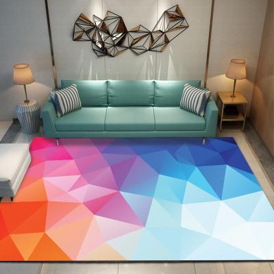 China Factory Price Aesthetic 3D Geometric Figure Printed Artistic Living Room Carpet Hotel Area Rugs Customized Size for sale