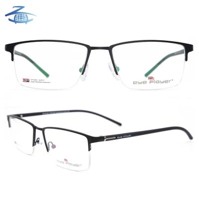 China 2018 Fashion New Model Eyewear Metal Half Rim Gentleman Optical Glasses Frame for sale