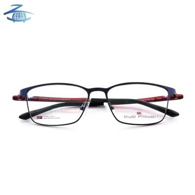 China Fashion Fashion Custom Design Logo Metal Full Rim TR90 Temples Optical Glass Frame for sale