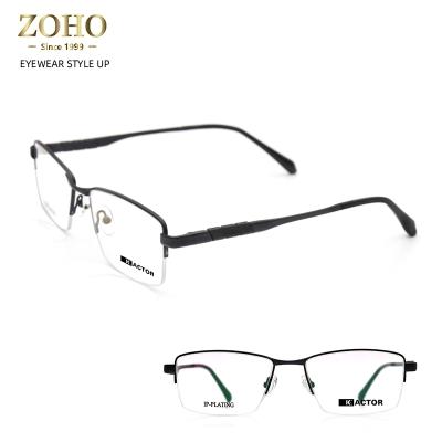 China Wholesale New Kactor Half Frame Glass Optical Glasses Titanium Design Eyeswear Unisex Business Glasses for sale