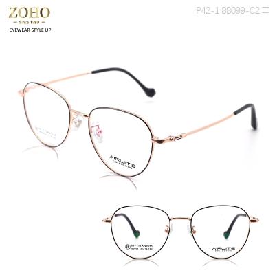 China ZOHO-Airlite Vintage Memory Round Metal Retro Titanium Eyeglasses Frame Hot Selling Optical Eye Wear for sale