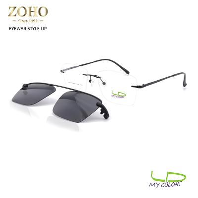 China New fashion sunglasses TAC Polarize lence metal frame anti UV popular changeable clip on glasses for sale