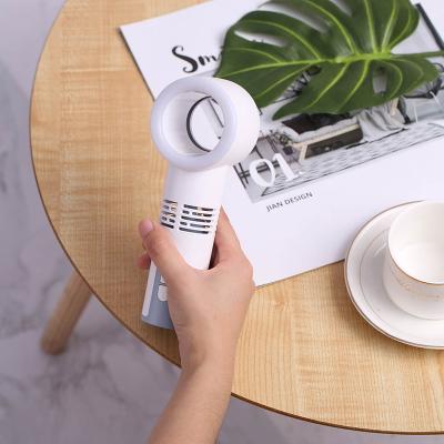 China Mini Fan 2021 3.7W Mah Battery Capacity Air Cooling White Cheap Desktop Bladeless Wind Three Speed ​​Bladeless Fan 2000 for sale