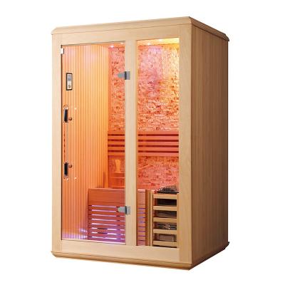 China Computer Control Panel Modern Design Mini Steam Sauna Room Wood Dry Steam Sauna Room With Cultured Roman Stone for sale