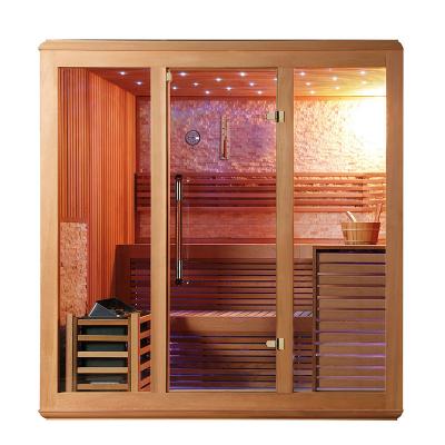 China Computer Control Panel Modern Design Steam Sauna Room Solid Wood Steam Sauna Dry Room With Lamp Star Belt for sale