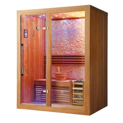 China Computer Control Panel 2~3 Person Ozone Steam Sauna Heater Wooden Hemlock Sauna Dry Room With Lamp Star Belt For Sale for sale