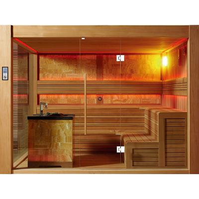 China Computer Control Panel 5~7 Person Dry Steam Red Cedar/Hemlock Sauna Wood Sauna Room Sauna Room With 12kw Sauna Stove for sale