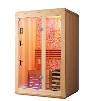 China 2022 Computer Control Panel Hot Selling Steam Sauna Room Red Cedar Wooden Dry Sauna Room With White Jade Cultural Stone for sale