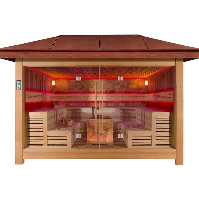 China Computer Control Panel Modern Outdoor Red Cedar/Glazed Plastic Garden Sauna PS Power Gazebo Dry Room Sauna Wood Home For Decorating Culture Stone for sale