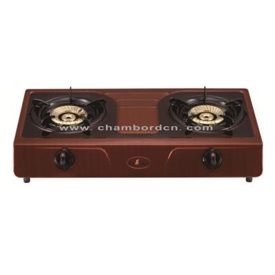 China Hotel Household Table Cast Iron Burner With Brass Cap Stainless Steel Gas Stove for sale