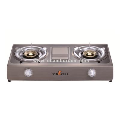 China Commercial Cooking Stove Gas Cooker Appliances With Iron Burner And Brass Flame Cover for sale