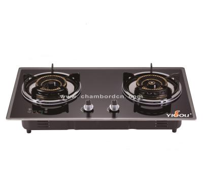 China Hotel 2 Burner Gas Cooker China Glass Top Cooktop YG-B22090 for sale